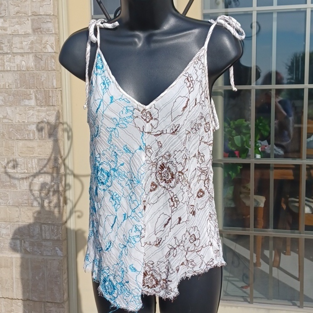 Wilfred Ellis Tie Strap Floral Embroidered Camisole Size Medium